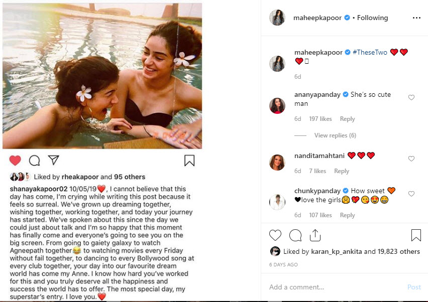 Shanaya Kapoor and Ananya Panday