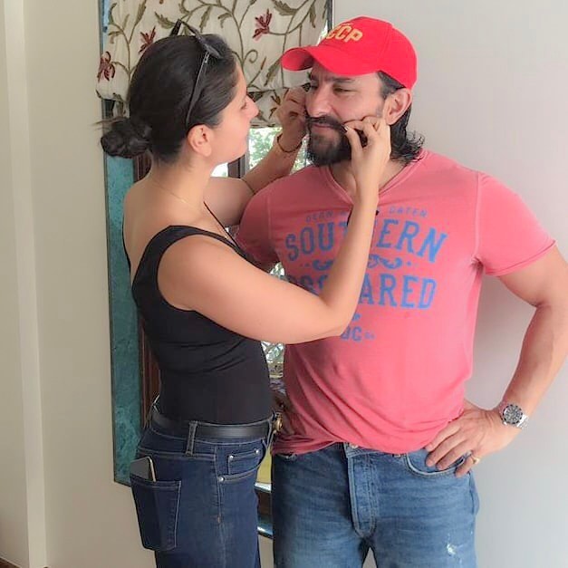 Kareena Kapoor Khan Plays With Saif Ali Khanââ¬â¢s Moustache