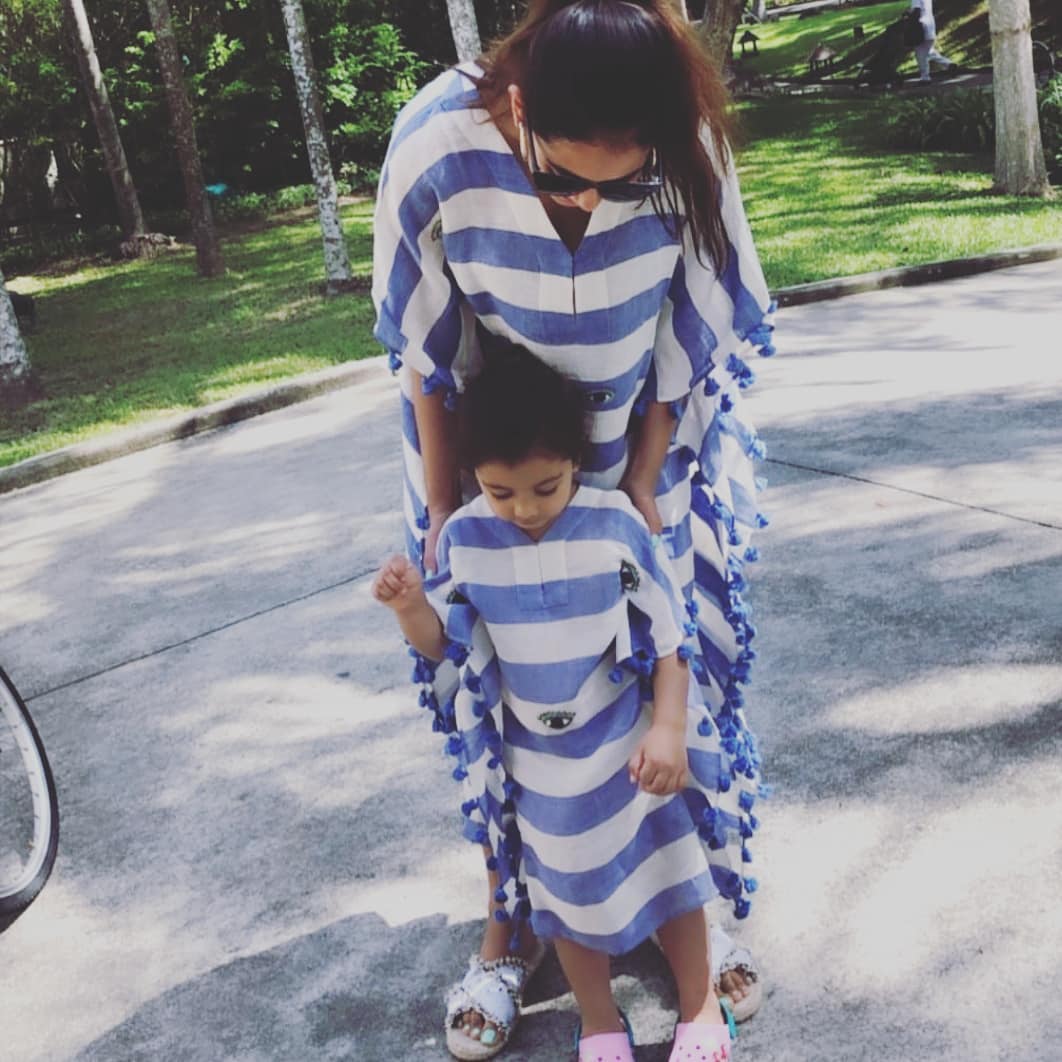 Misha Kapoor and Mira Rajput Kapoor twinning in blue