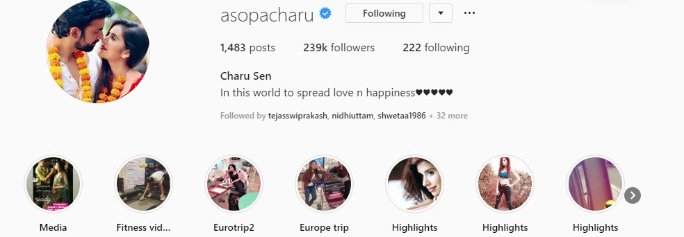 Charu Asopa changes her name to Charu Sen