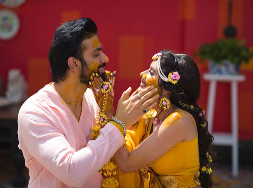 Charu and Rajeev haldi