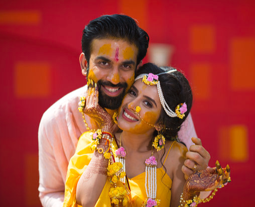 Charu and Rajeev haldi