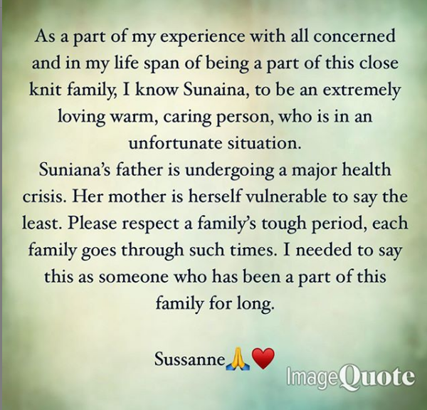 Sussanne Khan post