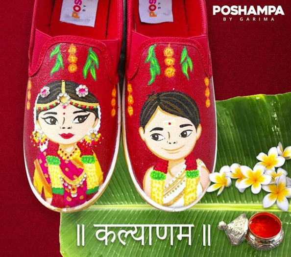 hand painted shoes Poshampa