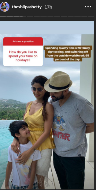 Shilpa Shetty Kundra Instagram story