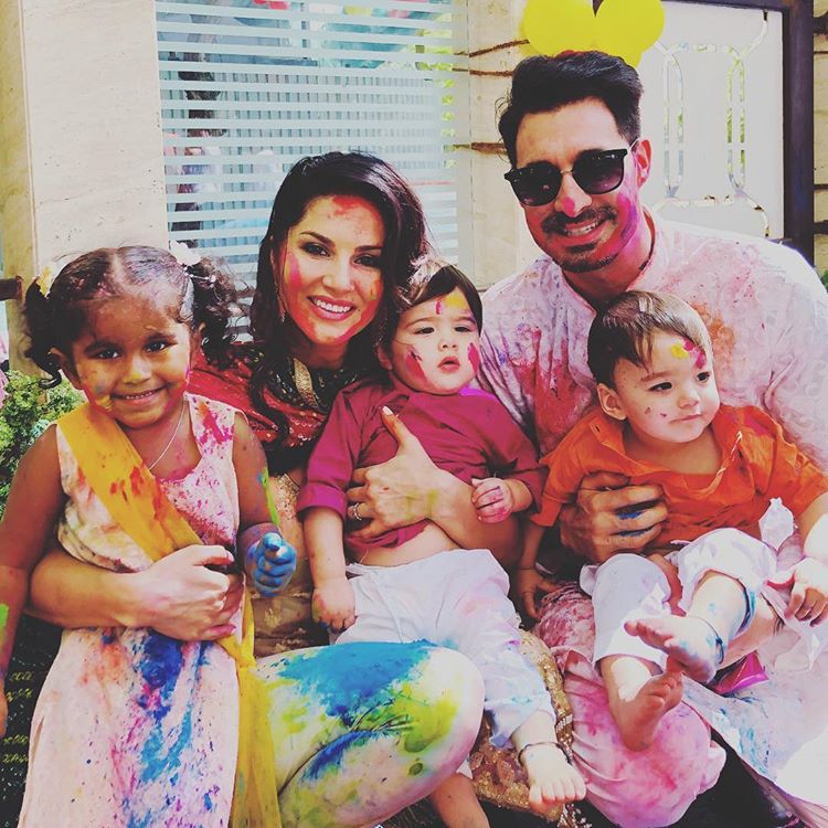 Sunny Leone, Daniel Weber, Nisha Kaur Weber, Asher Singh Weber and Noah Singh Weber