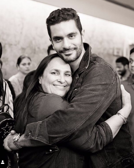 Neha Dhupia mom and Angad Bedi