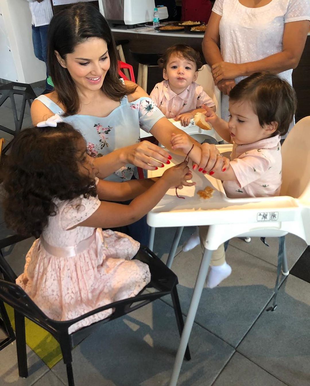 Sunny Leone, Nisha Kaur Weber, Asher Singh Weber and Noah Singh Weber