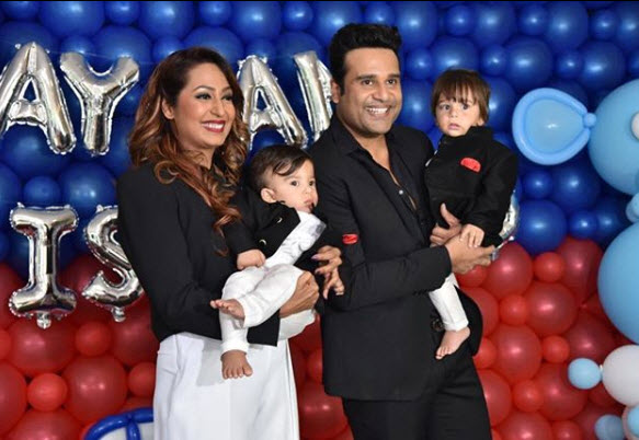 krushna with kashmera and kids