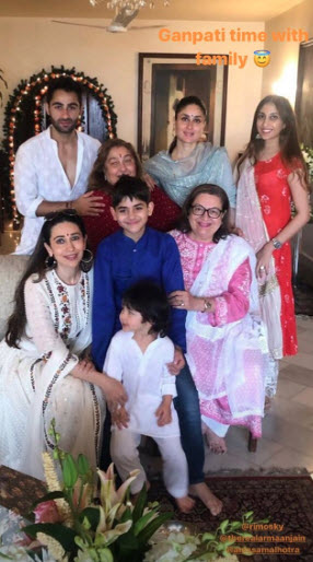 Kareena Kapoor Khan, Karisma Kapoor, Babita, Armaan Jain, Anissa Malhotra, Kiaan Raj Kapoor and Taimur Ali Khan