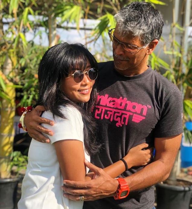 Ankita Konwar and Milind Soman