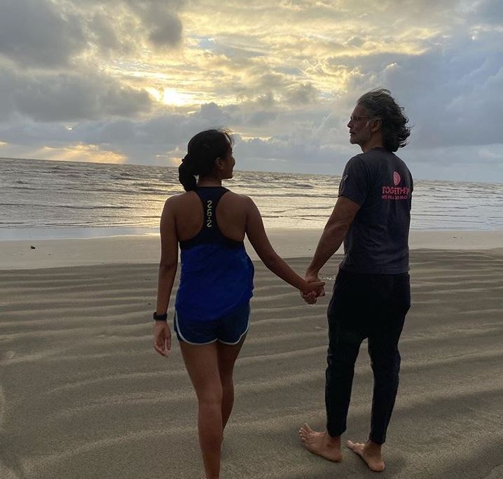 Ankita Konwar and Milind Soman