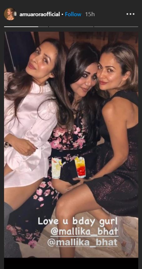 Amrita Arora Malaika Arora  and Mallika Bhatt