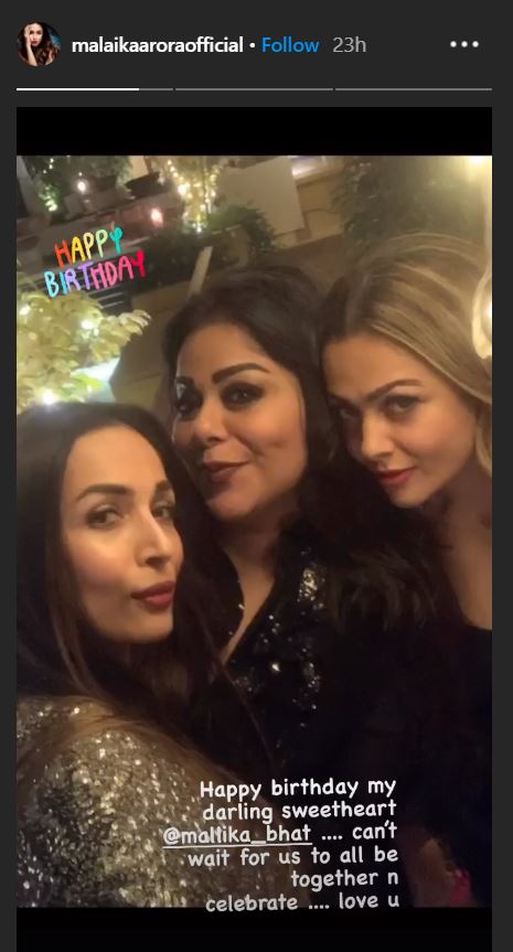 Amrita Arora Malaika Arora  and Mallika Bhatt