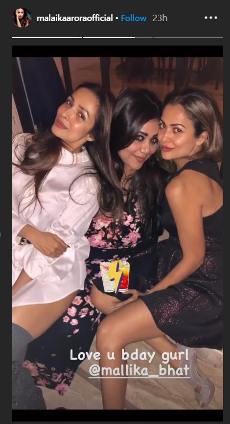 Amrita Arora Malaika Arora  and Mallika Bhatt