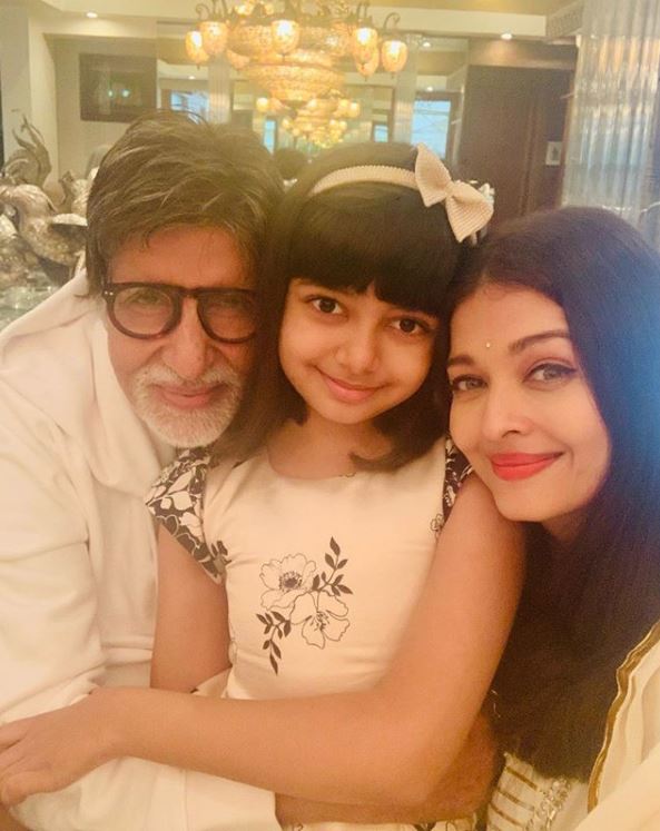 Amitabh Bachchan, Aishwarya Rai Bachchan and Aaradhya Bachchan