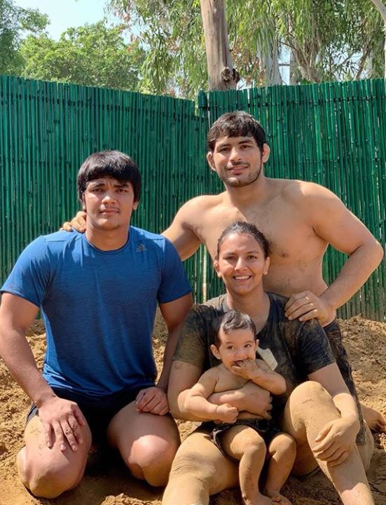 Geeta Phogat, Pawan Saroha and Arjun Saroha