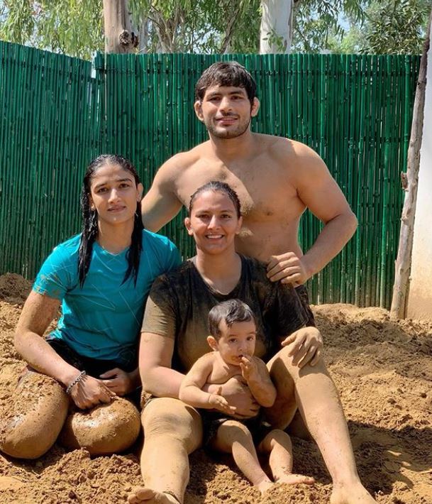 Geeta Phogat, Pawan Saroha and Arjun Saroha