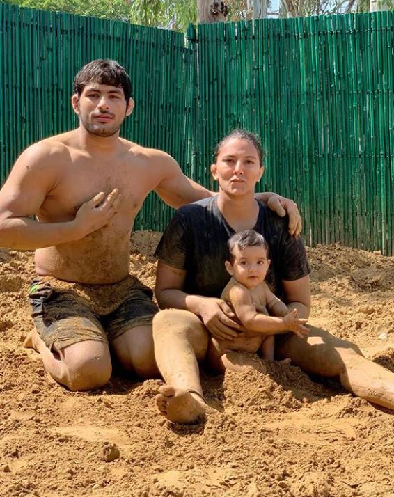 Geeta Phogat, Pawan Saroha and Arjun Saroha