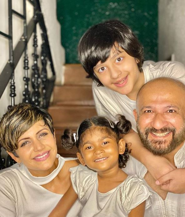 Mandira Bedi and her family