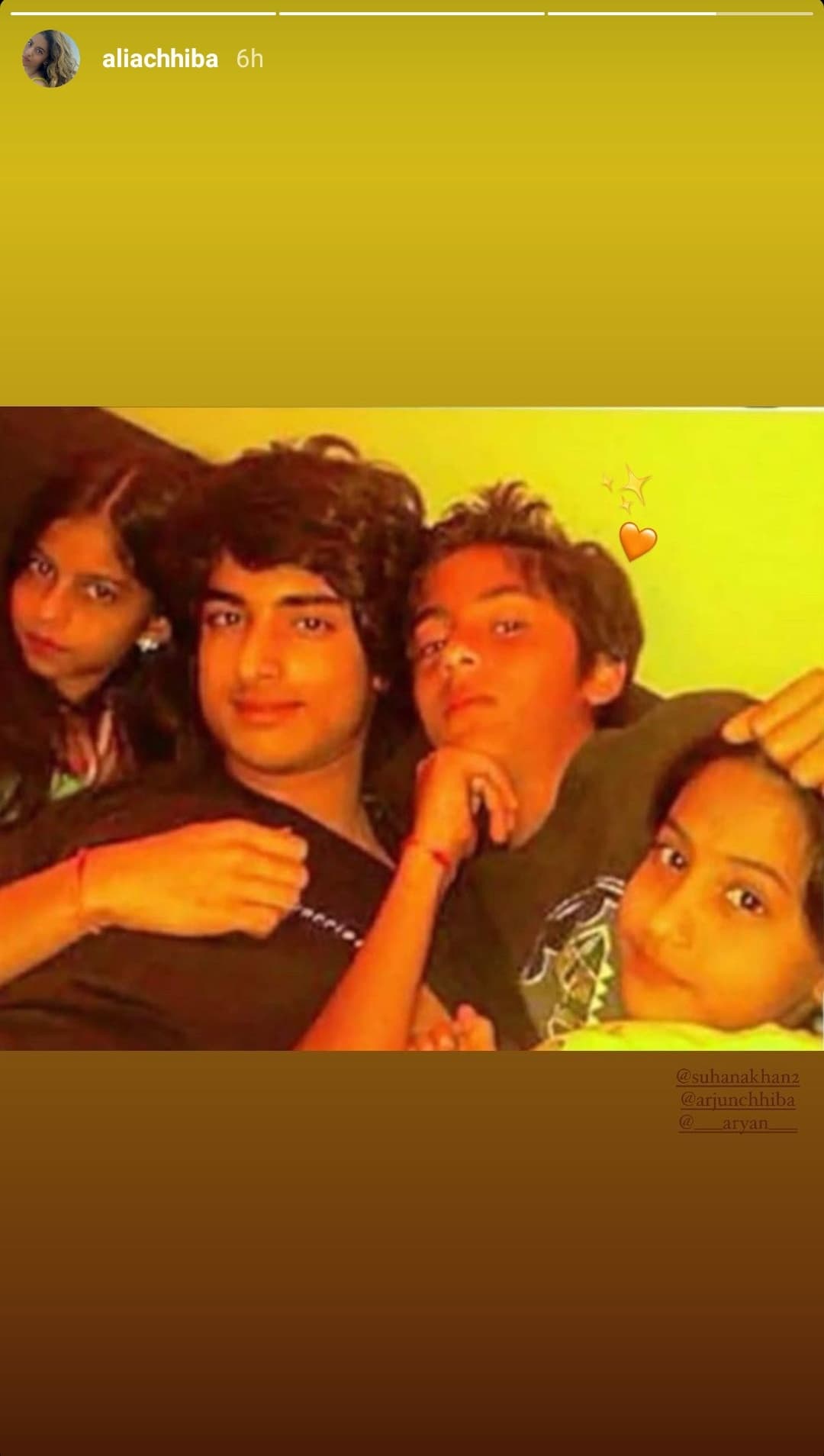 Aryan Khan, Suhana Khan, Arjun Chhiba and Alia Chhiba