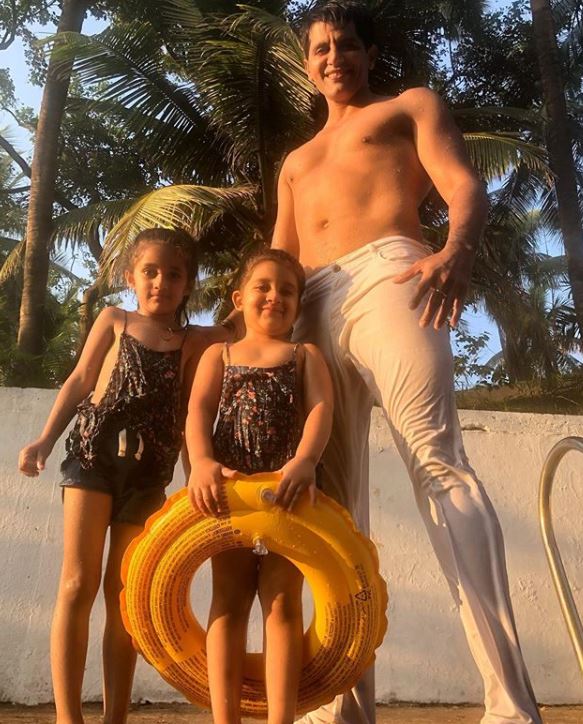 Karanvir Bohra with his twins