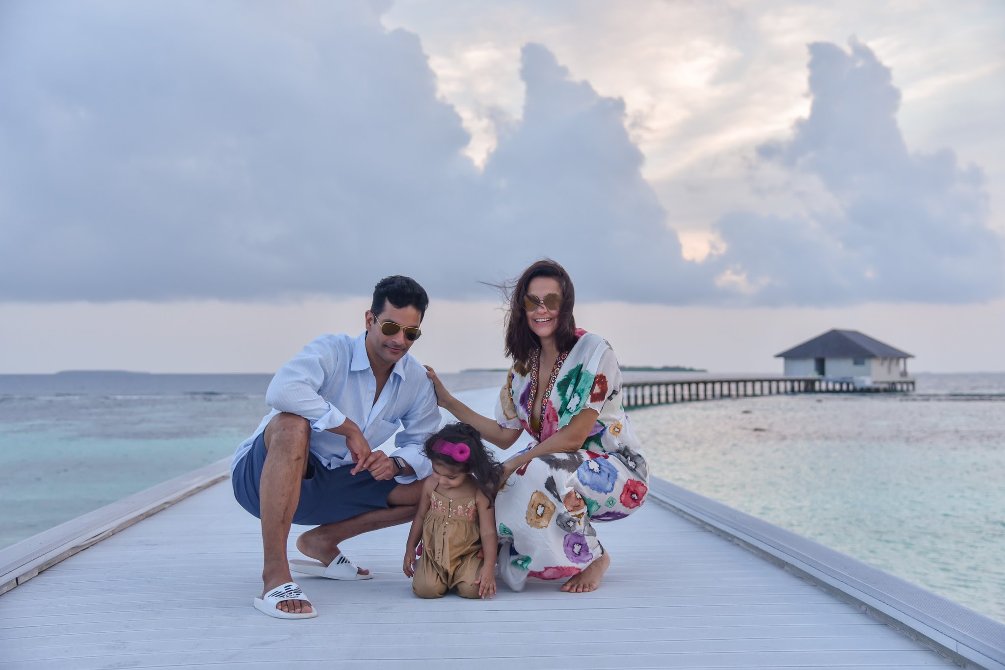 Neha Dhupia, Angad Bedi and Mehr Dhupia Bedi