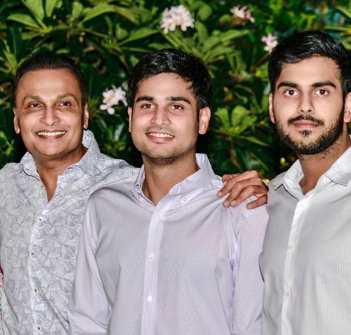 Anil Ambani with his sons