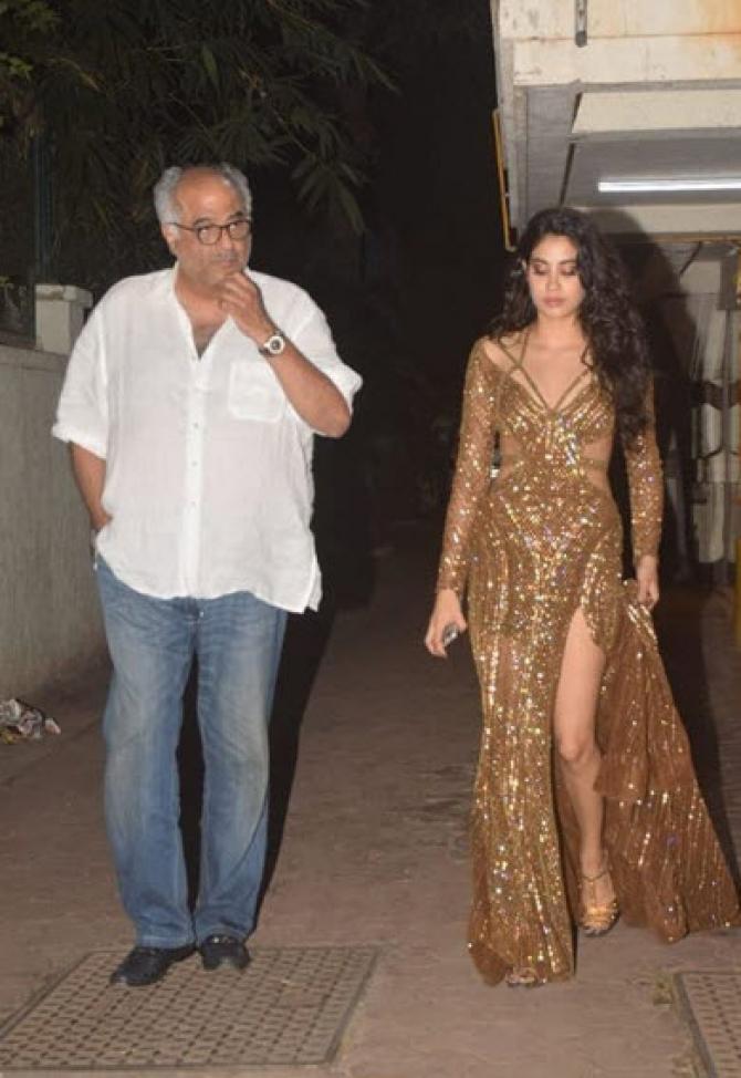 Janhvi Kapoor with Boney Kapoor