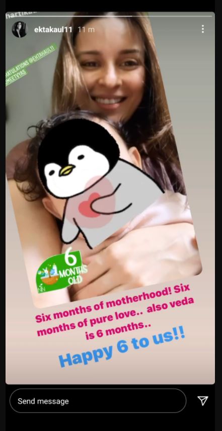 Ekta Kaul with her baby boy