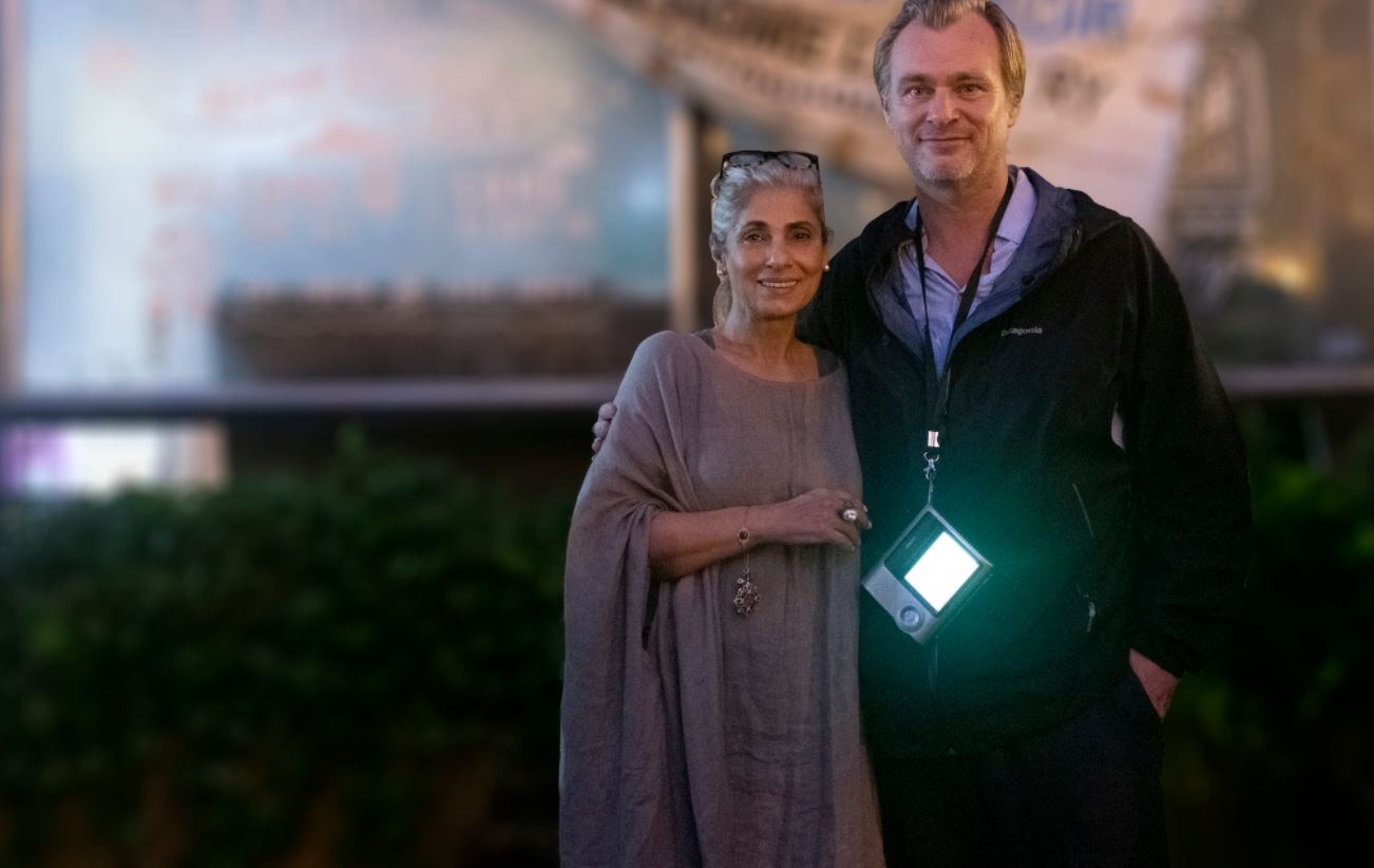 Dimple Kapadia and Christopher Nolan
