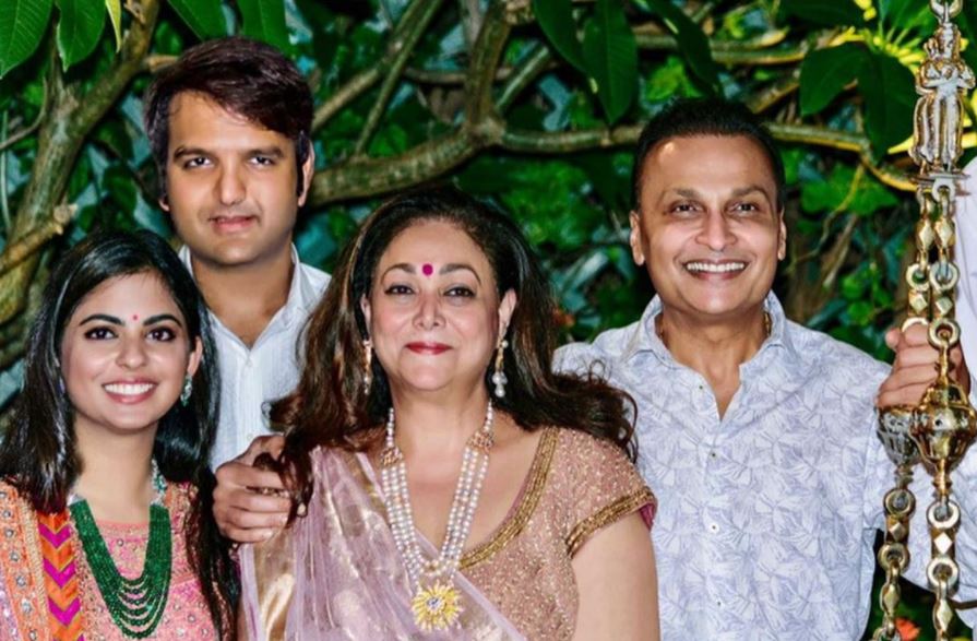 Tina Ambani, Anil Ambani, Isha Ambani Piramal and Anand Piramal