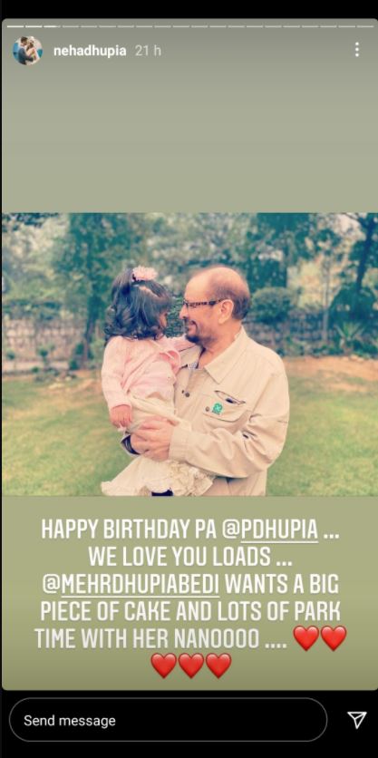 Mehr Dhupia Bedi with her nanu