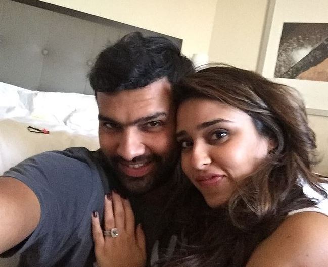 Rohit Sharma with his wife