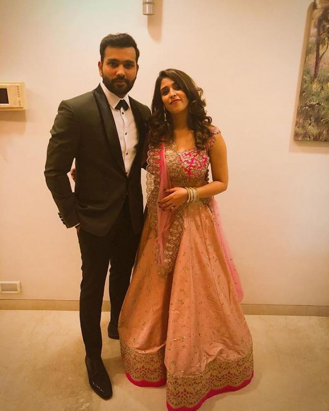 Rohit Sharma with his wife