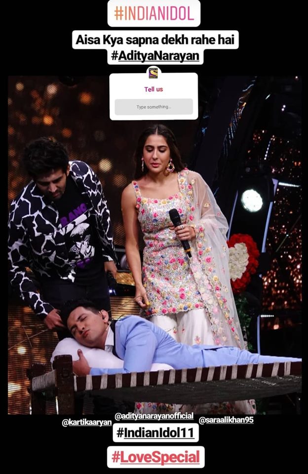 Sara Ali Khan, Aditya Narayan and Kartik Aaryan