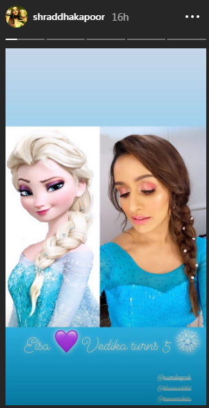 Shraddha Kapoor as Elsa Frozen Vedika Brithday