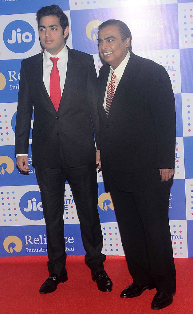Akash Ambani and Mukesh Ambani