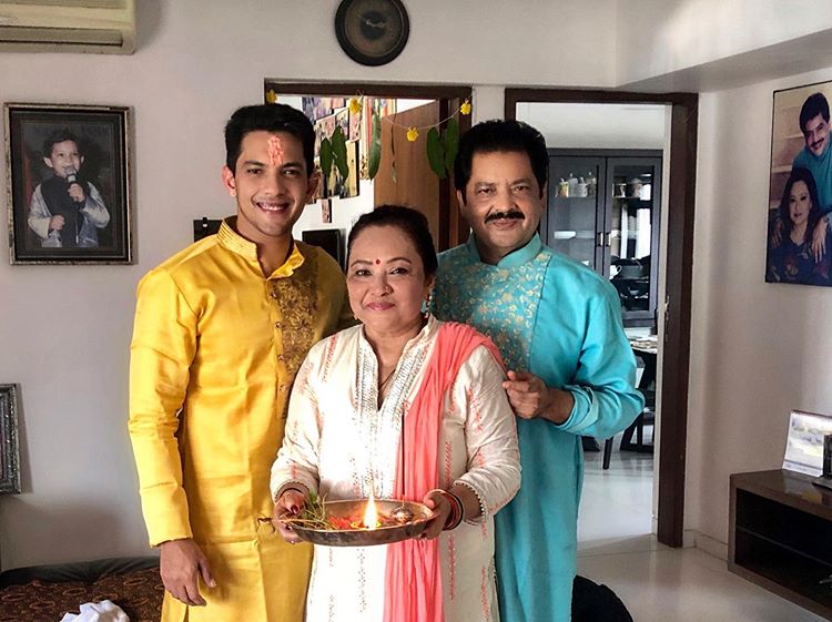 Udit Narayan, Deepa Narayan Jha and Aditya Narayan