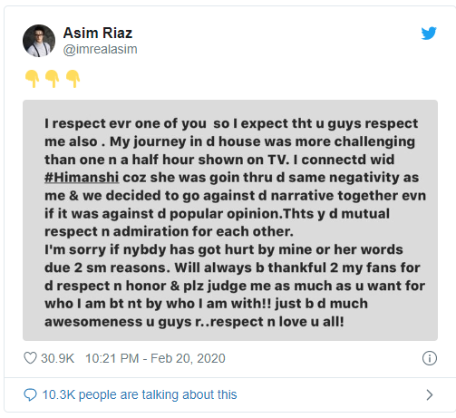 Asim and Himanshi Defending