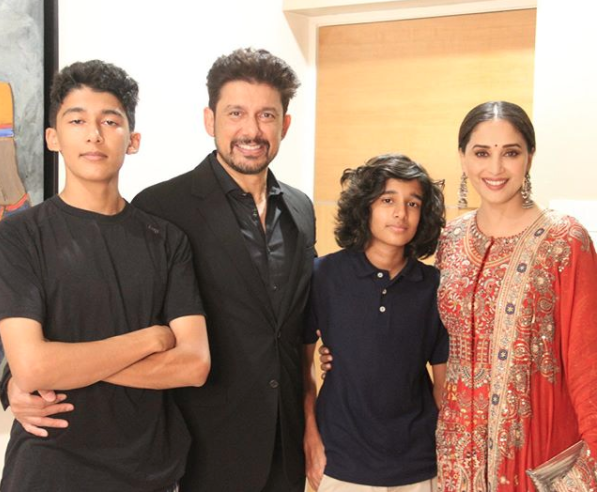 Madhuri Dixit, Dr Sriram Nene, Arin Nene and Ryan Nene