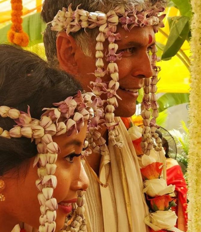 Milind Soman and Ankita Konwar