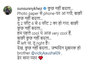 Sunny Kaushal Birthday Wish For Vicky