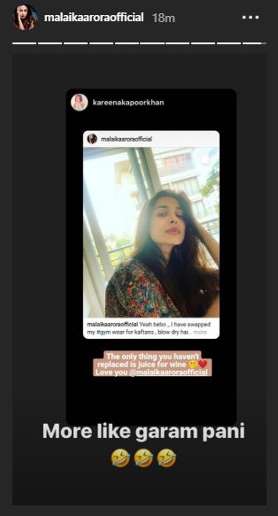 Malaika Arora Reply to bebo