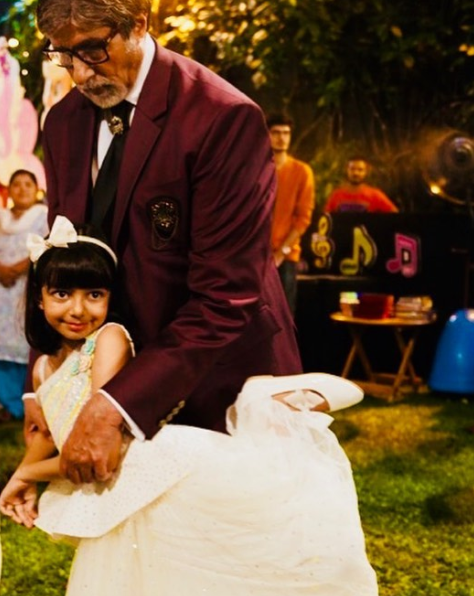 Aaradhya Bachchan and Amitabh Bachchan