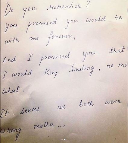 Sushant Singh Rajput Handwritten Letter For Mother