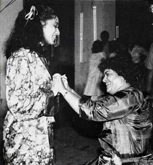 Madhuri Dixit and Saroj Khan