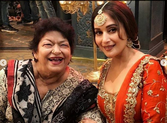 Madhuri Dixit and Saroj Khan