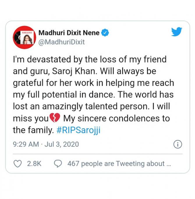 Saroj Khan and  Madhuri Dixit