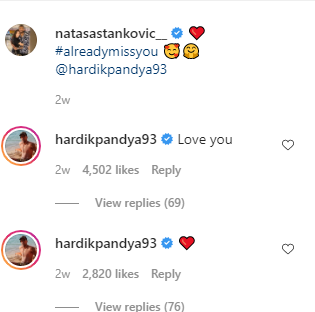Hardik Pandya and Natasa Stankovic